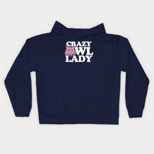 Crazy Owl Lady Kids Hoodie